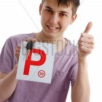 Successful young driver with his P plates